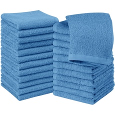 Utopia Towels - 24 Stück Seiftücher, 30x30 cm mit Aufhängeschlaufen, saugfähige Waschlappen zum Abwischen und Reinigen des Gesichts aus 100% Baumwolle (Elektrisch Blau)