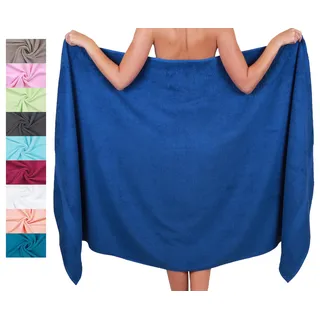 Betz Badetuch XXL 100x200 cm 100% Baumwolle – Weiches Frottee Saunatuch & Strandtuch – Pflegeleicht & saugstark – Palermo Serie – Farbe Blau