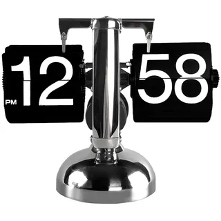 Segrehy Flip-Uhr Retro, Schreibtischuhr Vintage-Design, Digitale Batteriebetriebene Flip-Down-Uhr mit Zahnradmechanik, mit einem Fuß, mechanisch,Automatische Tischuhr für Zuhause & Büro