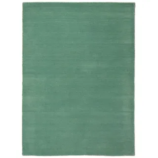 carpetfine Wollteppich Gabbeh Lola Uni, rechteckig, Höhe: 14 mm, mit natürlichem Pflanzenmaterial von Hand gewebt, auch in Rund blau 200 cm x 250 cm x 14 mm