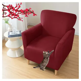 AQIGR Sesselbezug Stretch Sesselhusse, Sofaüberzug Clubsessel Sessel Bezug Cocktailsessel Armchair Sesselhussen mit Armlehne Hussen für Sessel für Eine Einfache Reinigung(B14)