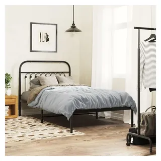 vidaXL Bettgestell mit Kopfteil Metall Schwarz 100x190 cm - Schwarz