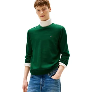 Tommy Hilfiger Essential Cotton mit Rundhalsausschnitt, Grün (Ornamental Green Heather), L