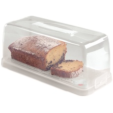 Snips - Plumcake-Halter — Rechteckiger Kuchenbehälter aus Kunststoff mit Sicherheitsverschlüssen — 34,4 x 14,8 x 14,2 cm, hergestellt in Italien — 0% BPA- und phthalatfrei, weiß