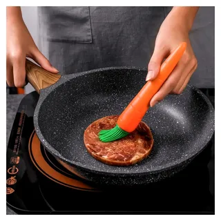 Silikon Backpinsel für Karotten Hitzebeständig Multifunktionaler Küchen Grillpinsel mit Antihaftbeschichtung zum Backen und Braten von Steak