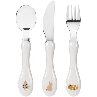 Lässig Kinderbesteck Set 3-teilig Löffel Gabel Messer Edelstahl Kunststoffgriff/Cutlery Little Mateys spicy orange