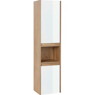 welltime Hochschrank »Torun Badezimmerschrank«, Badschrank Schrank Breite 35 cm mit Glasfronten, weiß