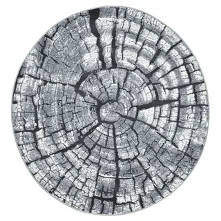 Gino Falcone Teppich »Aurora GF-095« rund 5 mm Höhe Holz Optik, ideal im Wohnzimmer & Schlafzimmer, grau