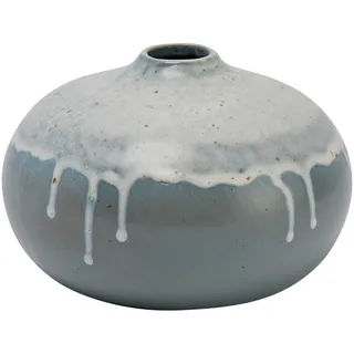 Creative Co-Op Farmhouse Vase aus Steingut, Mehrfarbig, reaktiv, Blau