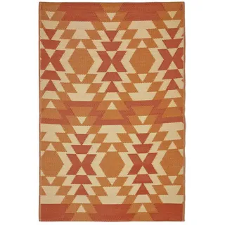 Homescapes Anya Outdoor-Teppich 240 x 300 cm Orange/Rot