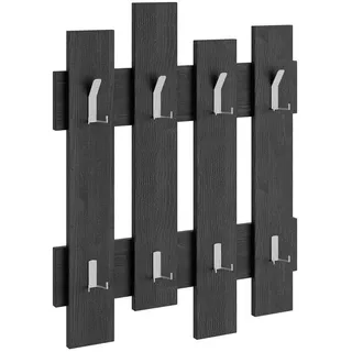 Livetastic Wandgarderobe Wave 64 x 4 x 81 cm Schwarz