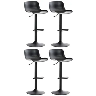 CLP 4er Set Barhocker Almada Mit Kunststoffsitz I Höhenverstellbarer Tresenstuhl Mit Lehne I Thekenhocker Mit Trompetenfuß