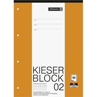 Brunnen KIESER-Block A4 liniert Lineatur 2, 50 Blatt (1042942)