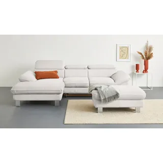 Cotta Ecksofa »Driver L-Form« mit Kopfteilverstellung, wahlweise mit Bettfunktion & Bettkasten, weiß