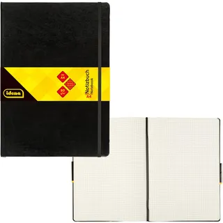 IDENA Notizbuch A4 kariert Schwarz