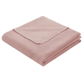 Villeroy & Boch® Wohndecke One Powder I Flauschige Kuscheldecke aus Baumwollmischgewebe I rosa Sofa-Decke in 150x200 cm I nachhaltig produziert in Deutschland I einfarbige Tagesdecke I Öko-Tex