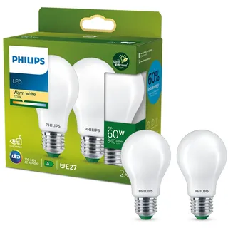 Philips Classic ultraeffiziente E27, LED Lampe, 60W, matt, warmweiß,