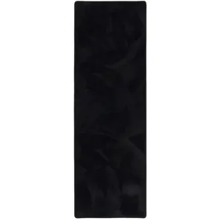 Snapstyle Hochflor Teppichläufer 100 x 300 cm Schwarz
