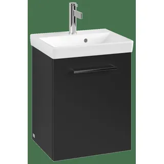 Villeroy & Boch Avento Waschtischunterschrank, eine Tür, Anschlag rechts, 430x514x384mm, Griff chrom Glanz, A88701VL, Farbe: Volcano Black