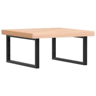vidaXL Waschbeckenregal Wandmontage Stahl und Massivholz Buche - Braun