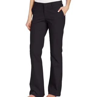 Dickies Damen Flache Vorderseite, Stretch-Twill-Hose, Schmale Passform, Bootcut Khakis, schwarz, 36 Kurz