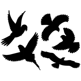 Gardigo Aufkleber Vogel Silhouetten, schwarz, 5 St.