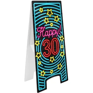 PD-Party 7012805 Neon Warning Zeichen, Multi-Color