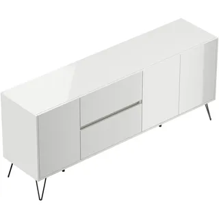 Posseik Sideboard 177 x 75,8 x 42 cm Weiß Hochglanz