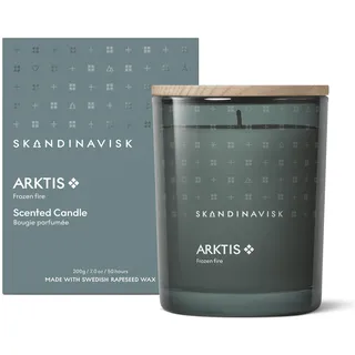 Skandinavisk ARKTIS 'Arktis' Duftkerze, Sonderedition, Duftnoten: Stürmische Wälder und arktischer Salbei, Pfefferminz und Schneeflocken, 200 g