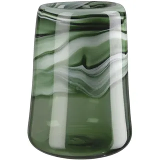 Glas Art Vase Verde aus Glas - glänzend - grün - Höhe 27cm x Ø 20cm - hangearbeitete Glasvase - mundgeblasen