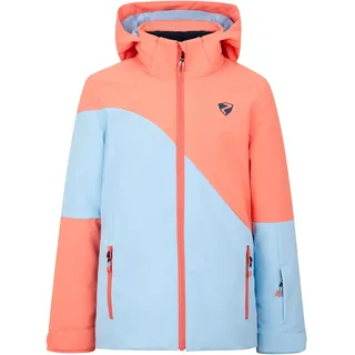 Ziener Mädchen AVINE-Z Ski-Jacke/Winterjacke | warm, atmungsaktiv, wasserdicht, Vibrant Peach tex, 164 cm