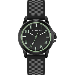 Lacoste Analog Quarzuhr Unisex mit Schwarzes Silikonarmband - 2020149