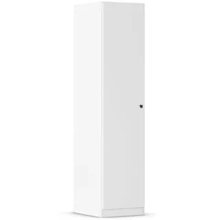 Rauch Möbel Buchholz Schrank abschließbar, Abschließbarer Kleiderschrank in Weiß 1-türig inkl. Zubehörpaket Basic 1 Kleiderstange, 1 Einlegeboden BxHxT 47x197x54 cm