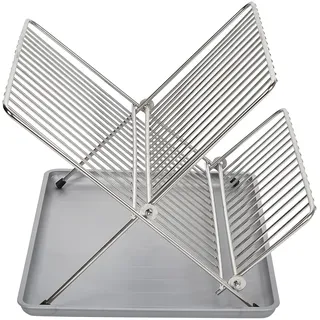 Sauvic Faltbarer Geschirrabtropfständer Edelstahl Grau One Size