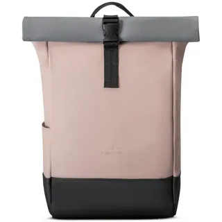 Johnny Urban Rucksack Damen Rosa Grau - Harvey Medium - Rolltop Mit Laptopfach für Uni Business City - 15L - Matte PolyurethanBeschichtung - Wasserabweisend