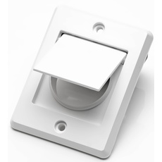 Premium Abluftklappe für Zentralstaubsauger Vakuumrohrsystem rechteckig - kompakte Größe Farbe: Weiß
