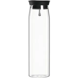 Leonardo Wasserkaraffe , Schwarz, Transparent , Metall, Kunststoff, Glas , 1,1 l , 19.50x31.00x27.50 cm , Deckel , Geschirr, Kannen & Karaffen, Wasserkaraffen & Krüge