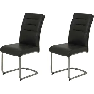 Hela Esszimmerstuhl Paula Leder grau 2er Set