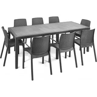 PROGARDEN Ausziehetisch 220 x 90 x 72 cm anthrazit