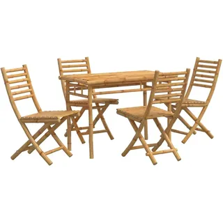 vidaXL 5-tlg. Garten-Essgruppe Bambus - Braun
