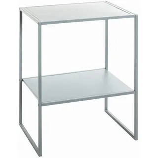 Haku-Möbel Beistelltisch Grau Metall rechteckig Kufe 35x60x45 cm