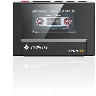 FIIO SnowSky/FiiO Echo-Mini-HiFi-Bluetooth-MP3-Player, 15-Stunden-Wiedergabe, unabhängige Lautstärkeregelung mit 3,5 mm/4,4 mm Kopfhörerausgängen (Schwarz)