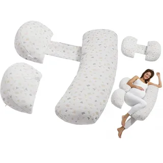 Vevor Schwangerschaftskissen, verstellbares Stillkissen für Schwangere, Seitenschläferkissen mit abnehmbarem und waschbarem Bezug zur Unterstützung von Rücken, Bauch und Hüfte, leicht und tragbar