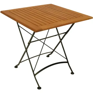 DEGAMO Hofgarten Klapptisch 75 x 75 x 75 cm Braun/Schwarz