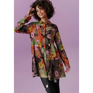 Aniston CASUAL Hemdbluse mit großflächigem Blütendruck - jedes Teil ein Unikat, bunt