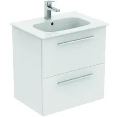 Ideal Standard i.life A Möbelpaket m. Waschtisch 60cm, u. Schrank, Griff chrom, K8741, Farbe: Weiß