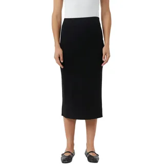 comma casual identity Midirock aus Feinstrick, schmale Passform, schwarz