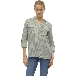 Vero Moda Damen Bluse VMBUMPY L/S SHIRT NEW WVN GA NOOS Laurel Wreath/SNOW White 10275283 XXL