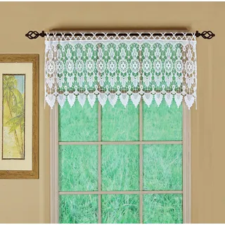 Today's Curtain Medaillon Makramee-Volant, 40,6 cm, Weiß, 48 x 16 cm