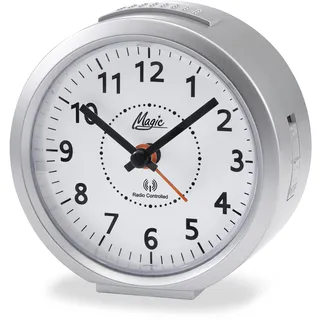Atlanta Funkwecker Analog Licht Snooze Crescendo Zahlen - 2830/19M (Silber)